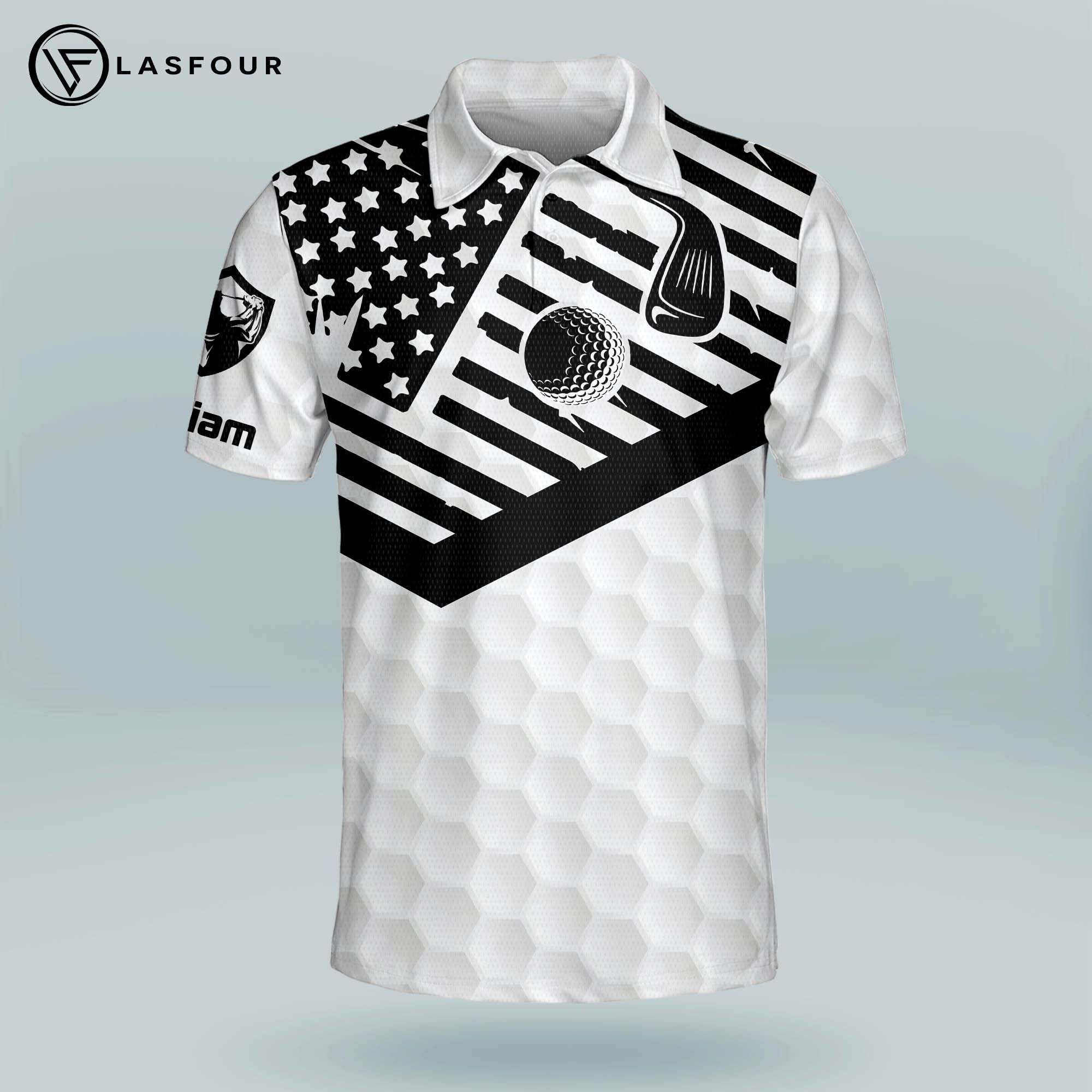 LASFOUR Personalized Skull Golf Shirts for Men - Dry Fit Lightweight Short Sleeve Polo Shirt - Funky Design for Golf, Casual Wear & Outdoor Activities