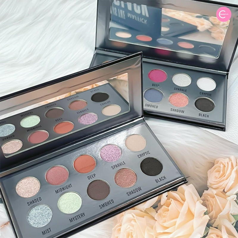MAFFICK 10 Color Professional Eyeshadow Palette - Highly Pigmented, Long Lasting Makeup for Day & Night Looks - Perfect for Parties, Weddings & Everyday Wear