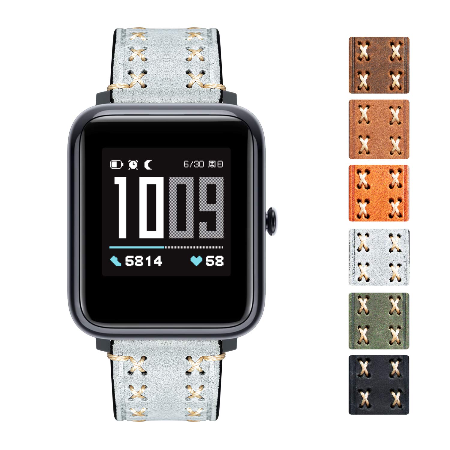 Samsung Galaxy Watch Bands 20mm 22mm - Durable Leather Strap for Huawei & Amazfit Smartwatches - Perfect for Work & Casual Wear