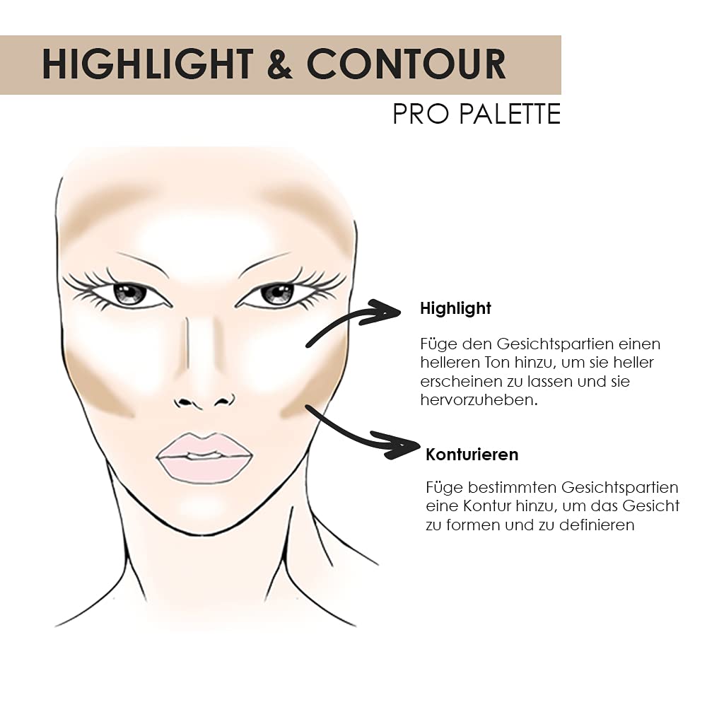 NYX Professional Makeup Highlight & Contour Pro Palette - 6 Shade Face Sculpting Kit for Cheekbones & Jawline | Vegan & Cruelty-Free | Perfect for Everyday Glam & Photo Shoots