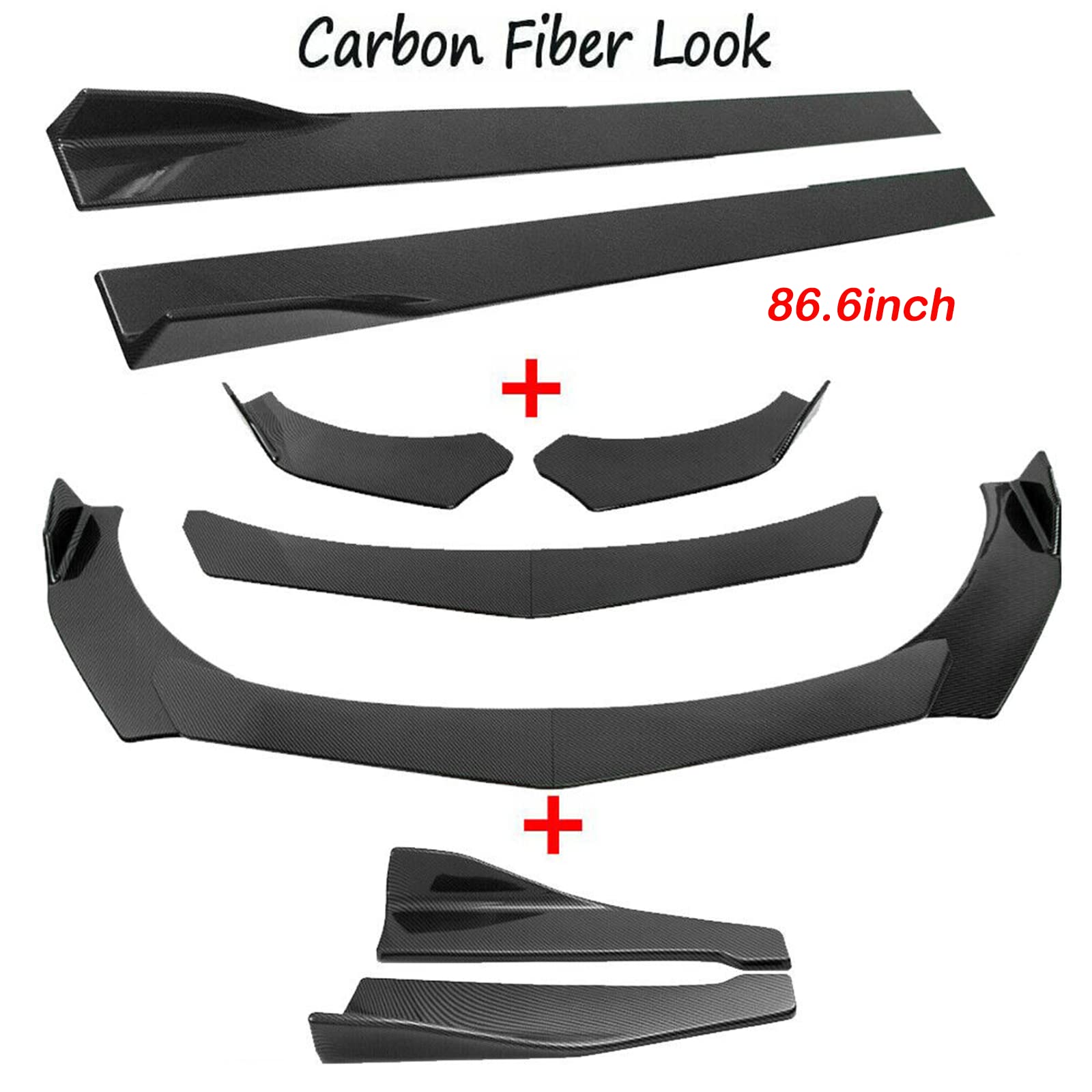Premium Carbon Fiber Front Bumper Lip & 86.6