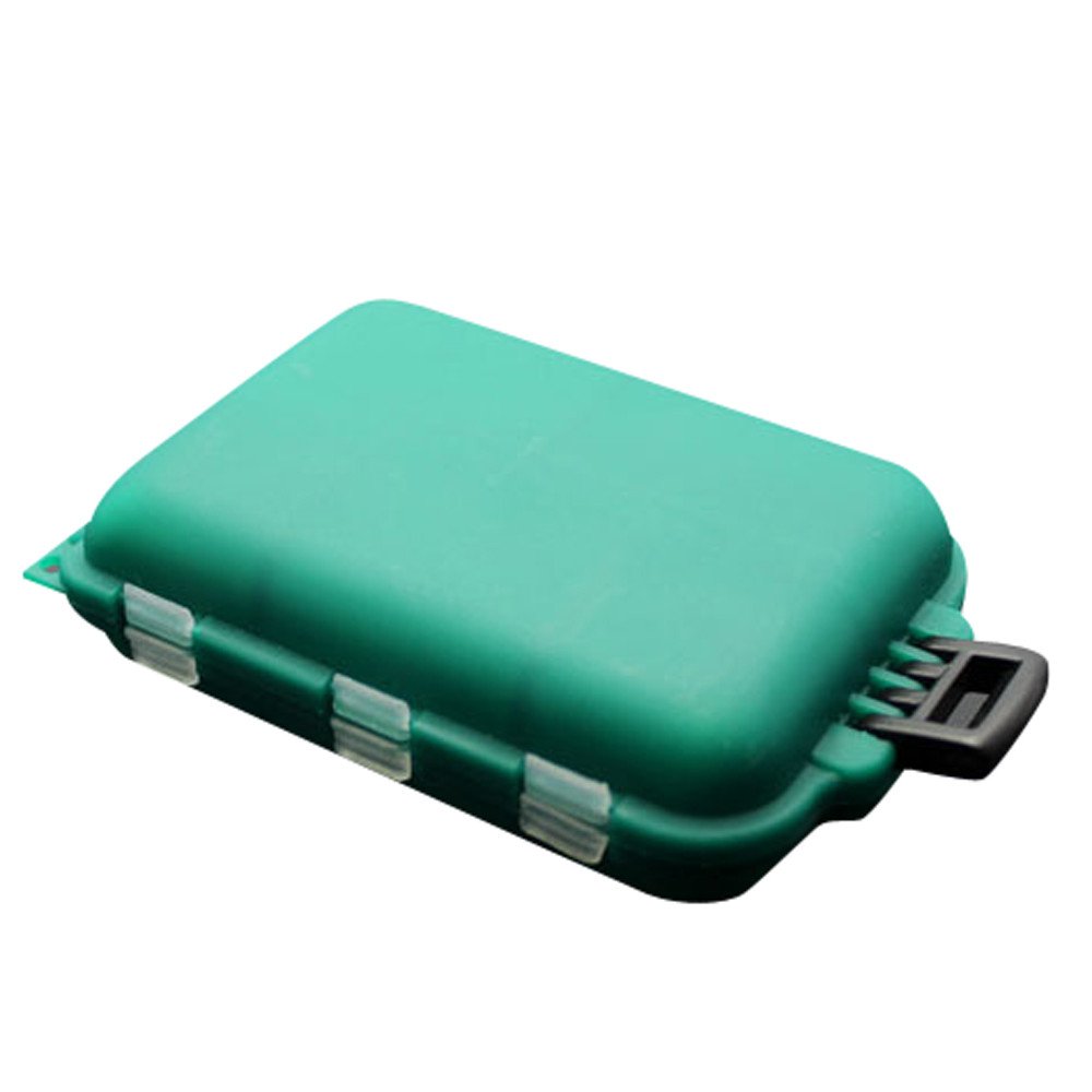 Fishing Gear Storage Box with 10 Grids for Hooks & Tackle - Green, Camping & Boat Use