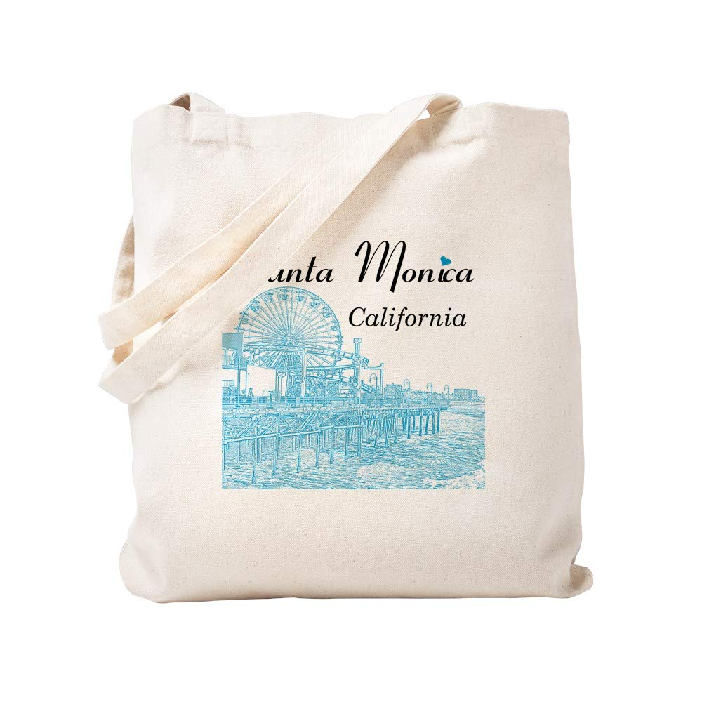 Santa Monica Tote Bag - Natural Canvas Reusable Shopping Bag for Beach, Grocery & Everyday Use | Eco-Friendly Cotton Tote
