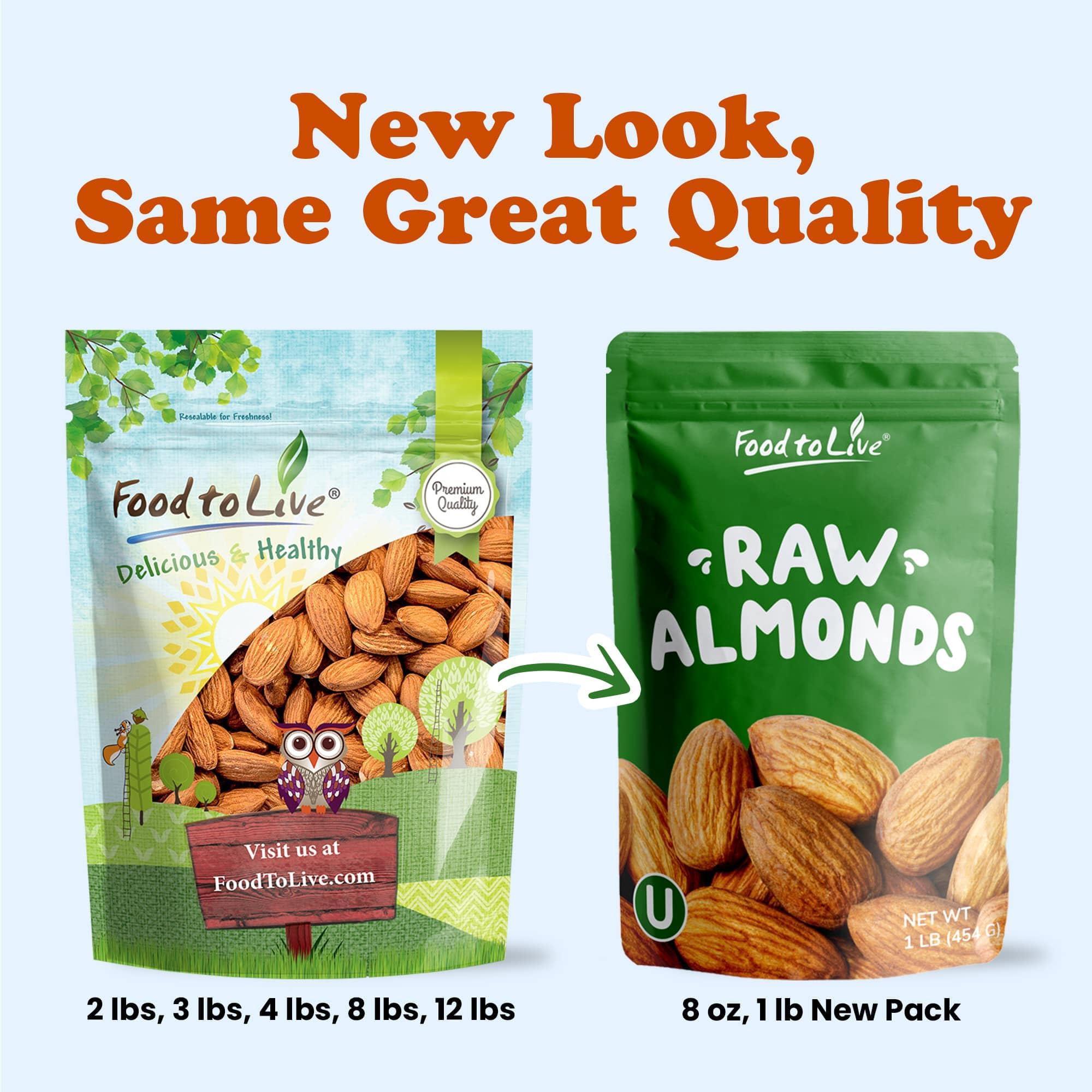 Food to Live - California Almonds, 4 Pounds - Supreme Quality Whole Raw Unsalted Unroasted Nuts | Kosher Vegan Snack | Perfect for Baking, Snacking & Healthy Recipes