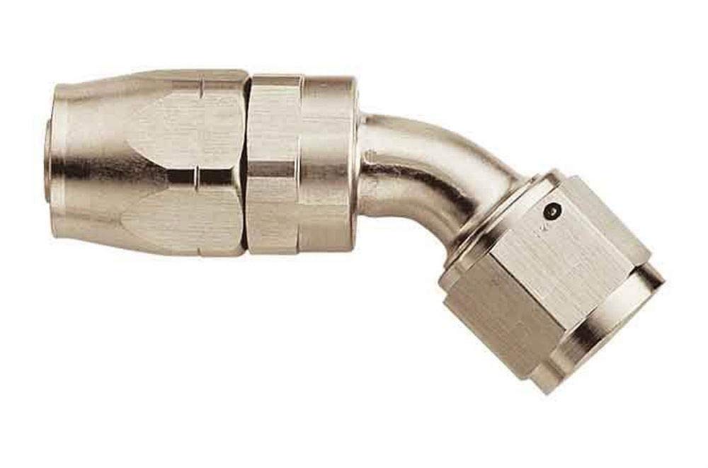 Aeroquip FCE4022 Nickel-Plated Aluminum -06AN Hose to Female -06AN 45-Degree Swivel Hose End Fitting for Fuel, Oil & Hydraulic Systems - Perfect for Automotive, Marine & Industrial Applications
