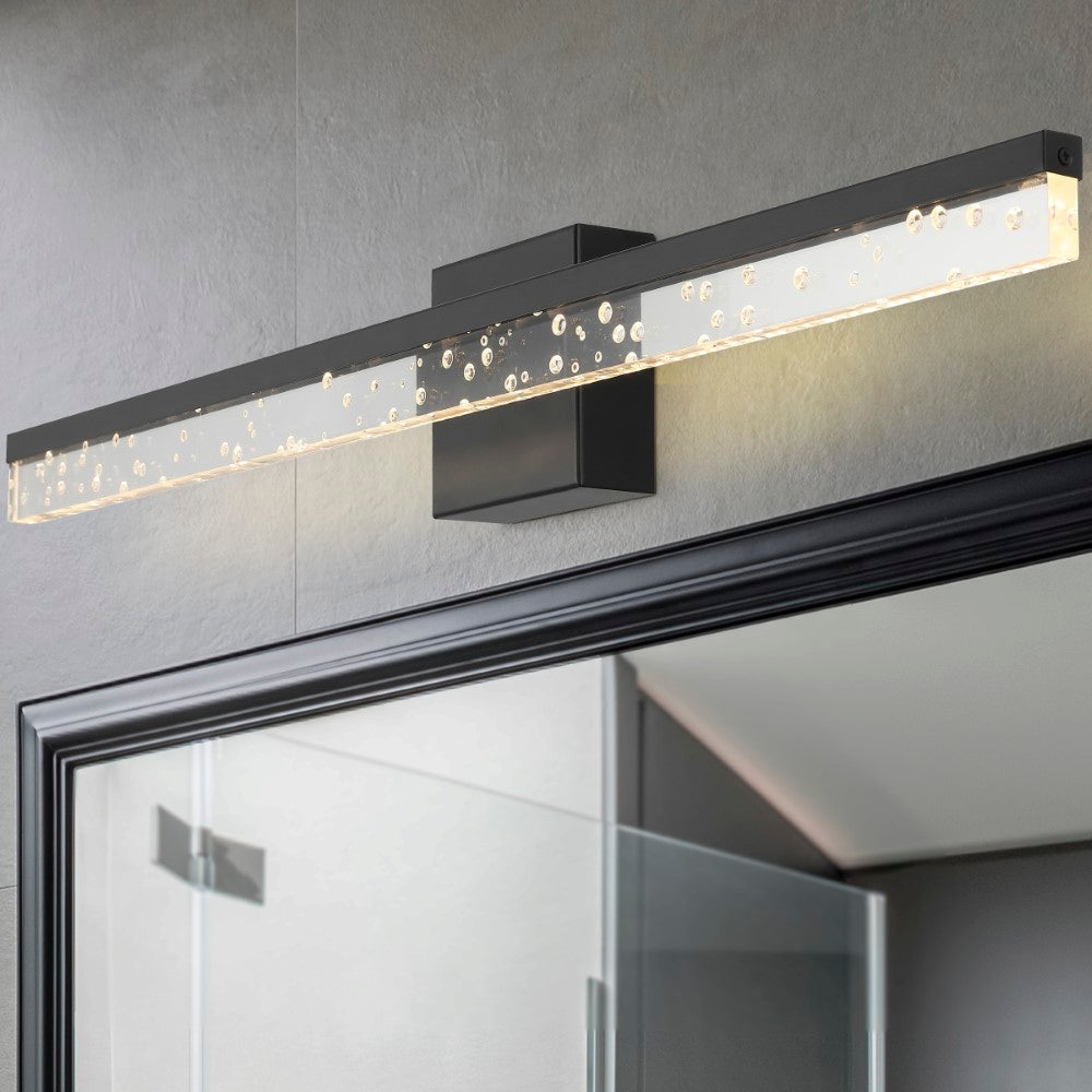 Modern Mario 360° Rotatable LED Vanity Light with Iron/Seeded Acrylic - Perfect for Bathroom, Bedroom & Dressing Room Makeup Mirror Lighting