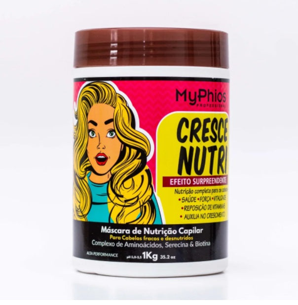 Cresce Nutri Rapunzel Hair Growth Treatment Mask - 1kg Deep Conditioning for Thicker, Longer Hair | My Phios | Perfect for Damaged Hair Repair & Daily Nourishment