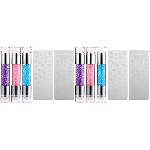 FRCOLOR 6-Piece Crystal Clear Nail Stampers Set - Jelly Nail Art Stamper for Manicure & Nail Polish Designs - Perfect for DIY Nail Art, Salon Professionals & Home Use