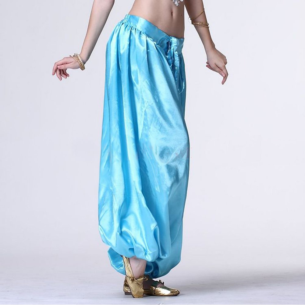 MUNAFIE Metallic Palazzo Pants for Praise Dance, Belly Dance & Carnival - Shiny Satin Wide Leg Pants for Women - Perfect for Arab Festivals, Performances & Special Occasions
