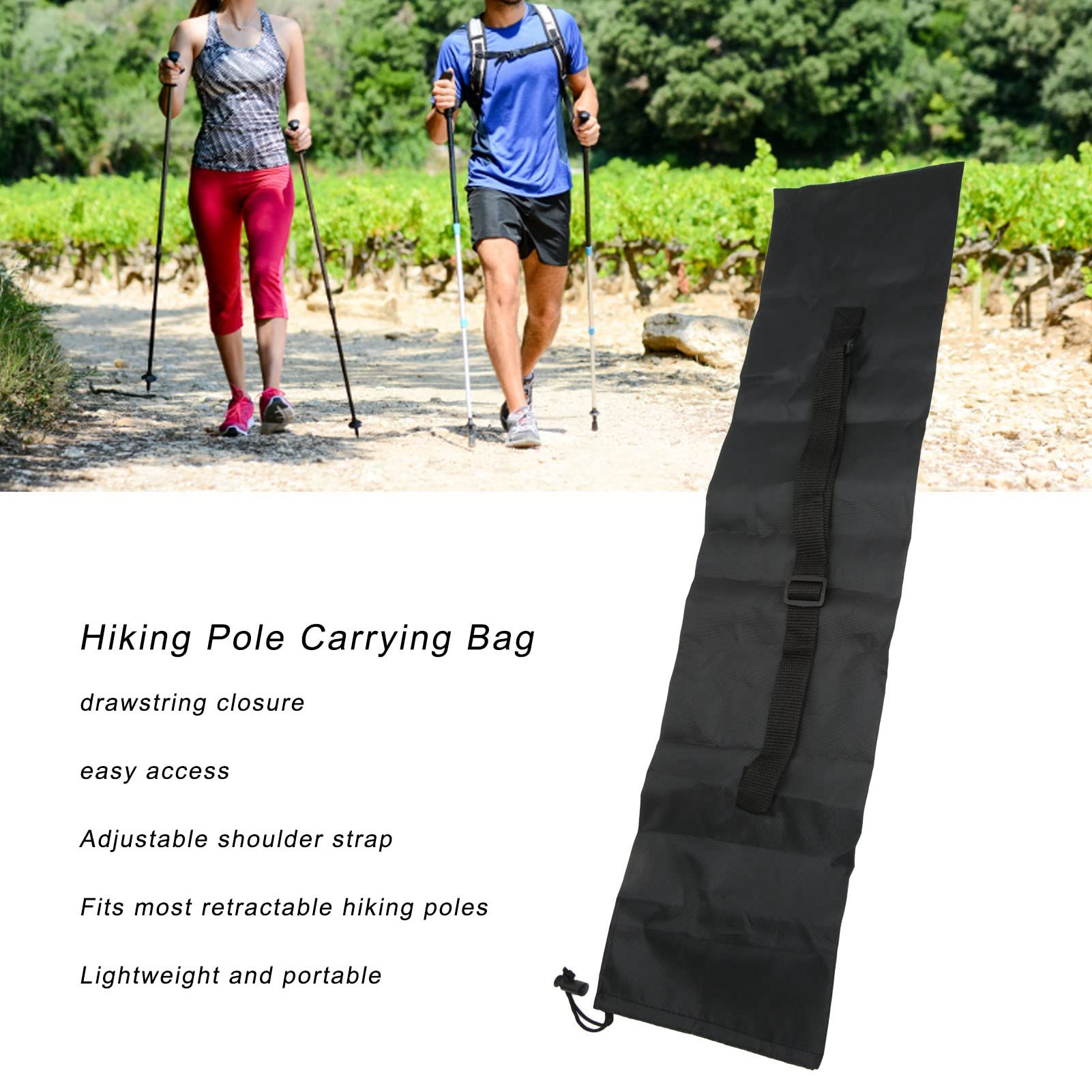 **EVTSCAN Portable Walking Stick Holder Bag - Waterproof Oxford Cloth Trekking Pole Carrier with Adjustable Shoulder Strap - Ideal for Hiking, Camping & Outdoor Adventures**