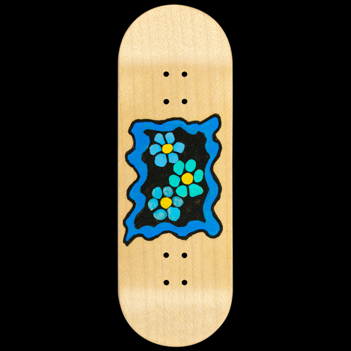 Premium Fingerboard Deck with Natural 3 Flower Frame - Perfect for Skateboard Enthusiasts & Collectors | Ideal for Tricks, Practice & Display