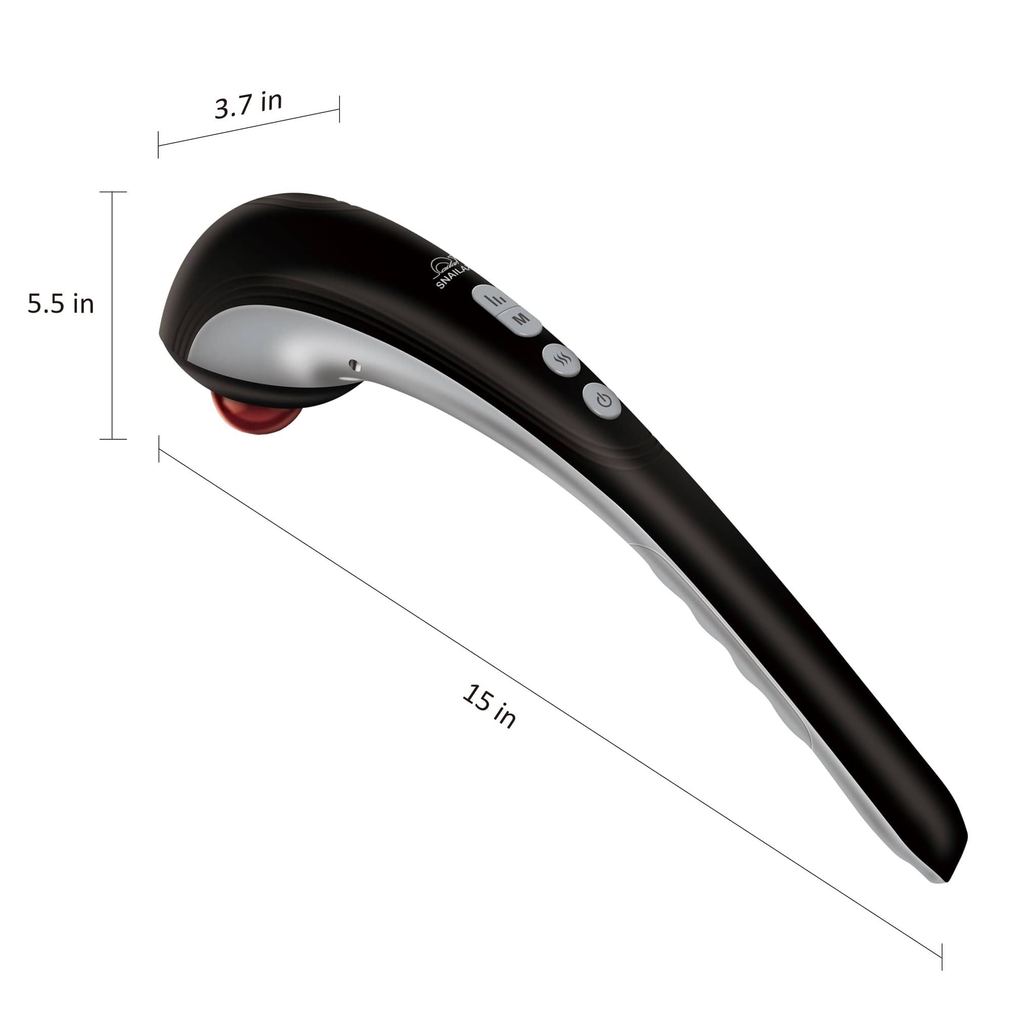 Rechargeable Cordless Handheld Percussion Massage Gun with Heat - Portable Deep Tissue Muscle Massager for Back, Neck & Shoulder Pain Relief - Perfect for Home, Office & Travel Use