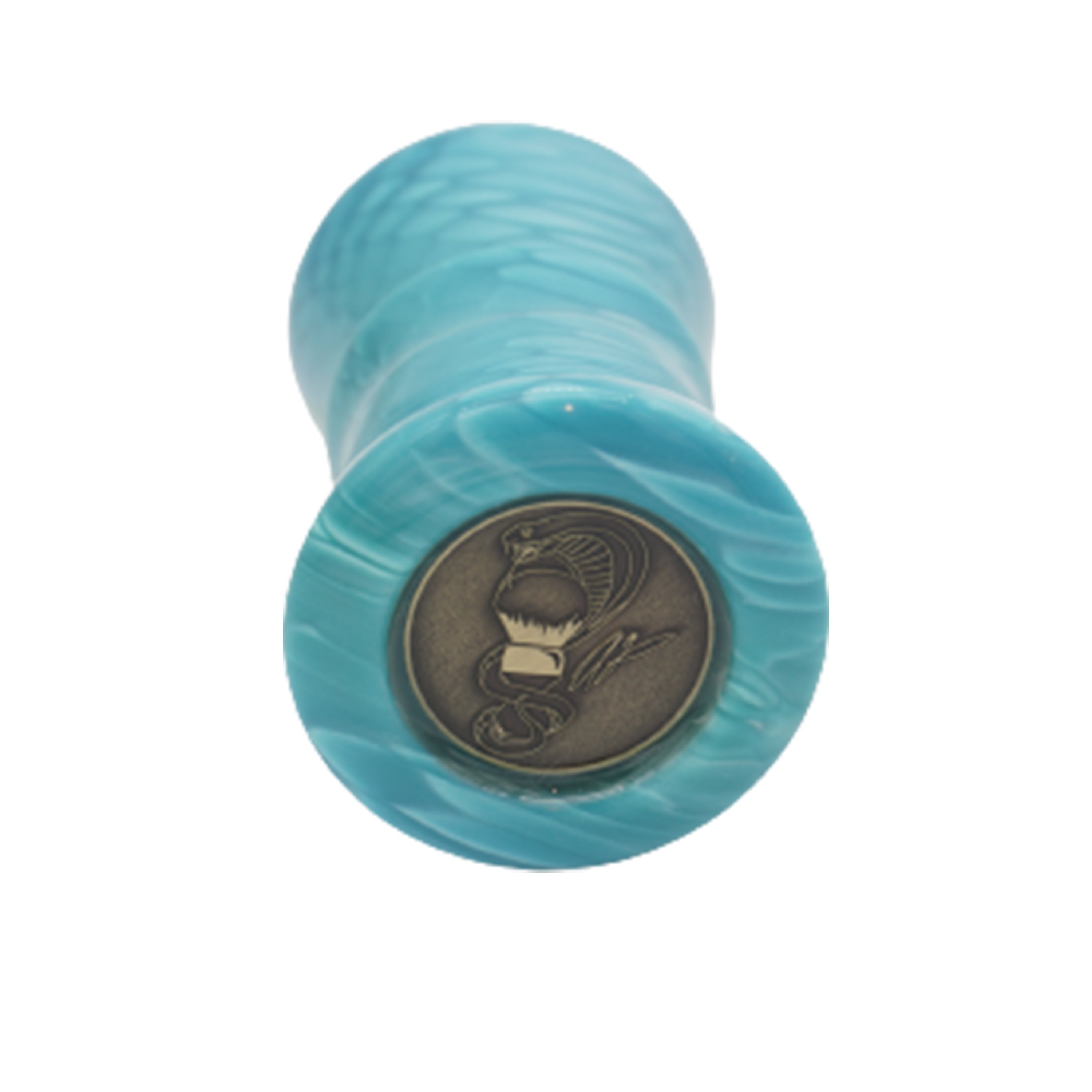 Premium Blue Snakeskin Handcrafted Shaving Brush Handle - Fits 24mm & 26mm Knots - Perfect for Wet Shaving & Grooming Gifts for Men