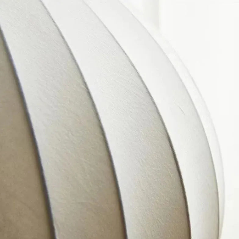 Modern White Pear-Shaped Table Lamp with Fine Stripes - Elegant Home & Office Lighting for Bedroom, Living Room, and Study Desk