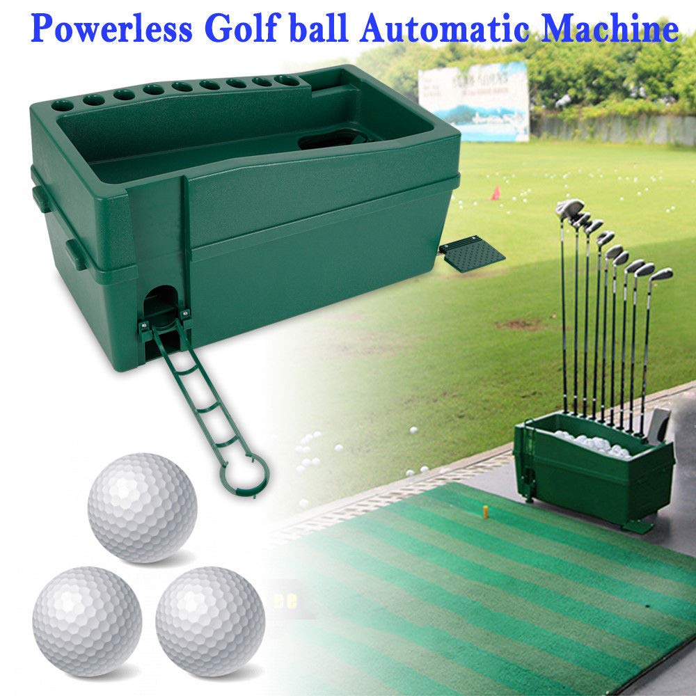 Automatic Golf Ball Dispenser - No Power Required Golf Practice Training Pitching Machine for Driving Range, Backyard & Indoor Golf Training