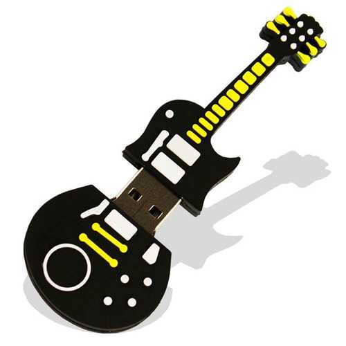 8GB Black Guitar-Shaped USB 2.0 Flash Drive - Portable Memory Stick for Music Lovers, Students & Professionals - Perfect for File Storage, Data Transfer & Gift Giving