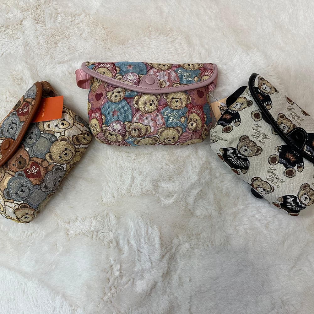 AG Collective Bear Print Crossbody Bag for Women - Stylish Animal Print Purse for Everyday Use, Travel & Casual Outings