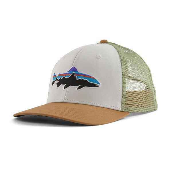 Fitz Roy Trout Fishing Trucker Hat - Adjustable Mesh Back Cap for Men & Women - Perfect for Fly Fishing, Camping, and Outdoor Adventures