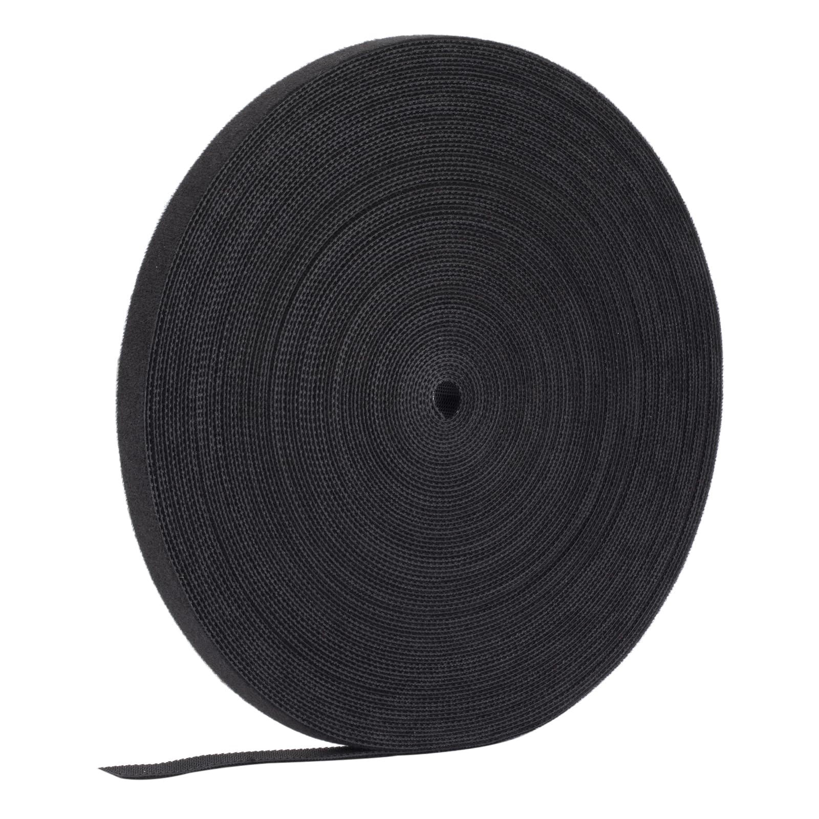 Reusable Hook and Loop Cable Ties - 3/4 Inch x 25 Yards Black Fastening Straps for Wire Management, Organization & DIY Projects - Perfect for Home, Office, Workshop & Electronics Cable Bundling