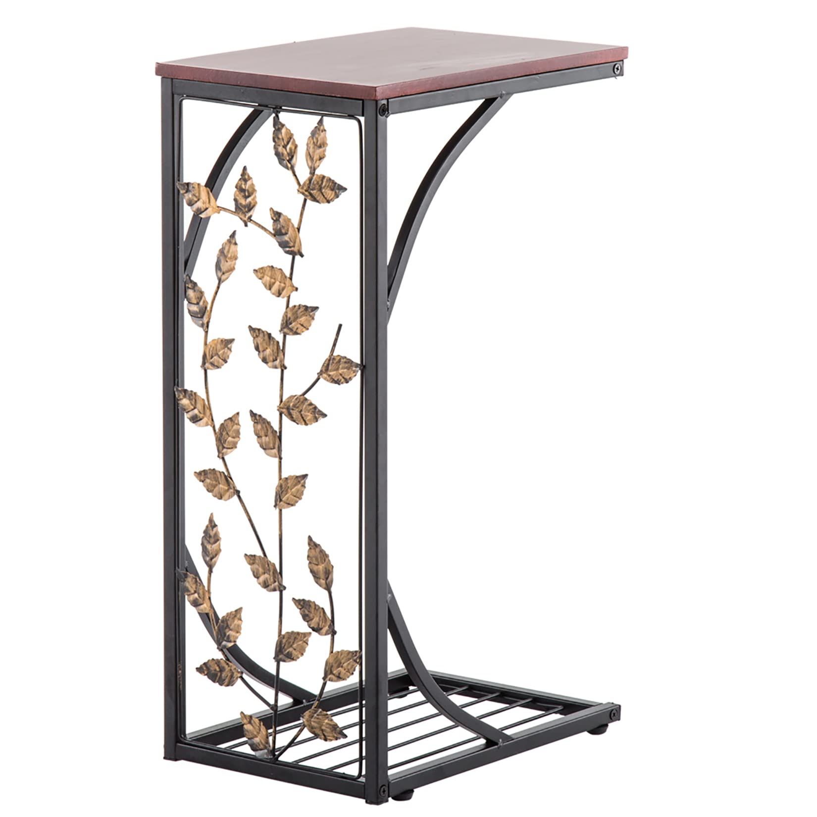 Multifunctional C-Shaped Side Table - Adjustable Coffee Table, Snack Table, End Table & Bedside Table with Sturdy Metal Frame - Perfect for Sofa, Couch & Bed - Ideal for Living Room, Bedroom & Small Spaces