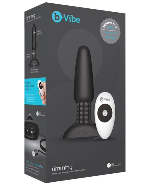 B Vibe Rimming Plug 2 - Rechargeable Silicone Anal Plug for Men & Women - Black - Perfect for Couples Play & Solo Pleasure