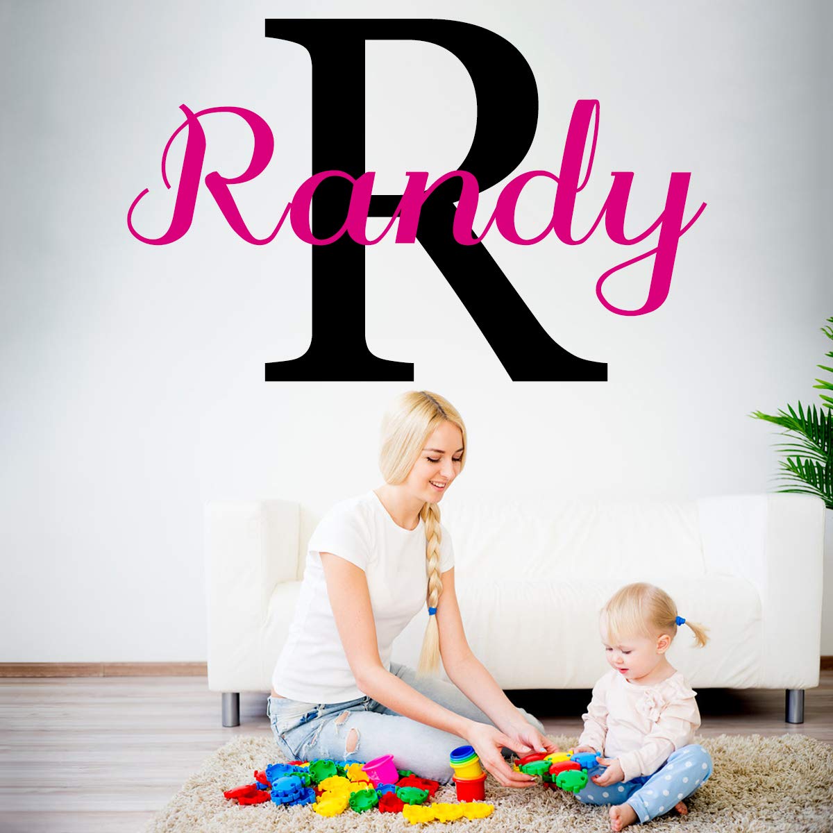 Custom Personalized Name Wall Decal Stickers - Nursery Room Decor for Baby Girls & Boys - DIY Initial Letter Name Art - Perfect for Bedroom, Playroom & Kids' Room Decorations