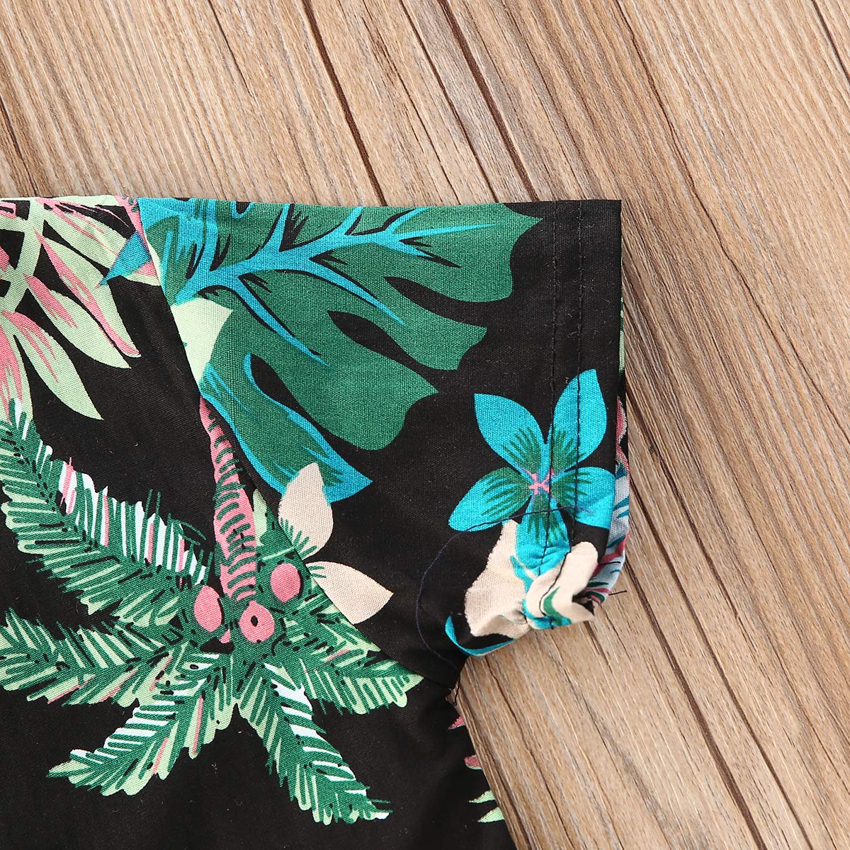 Toddler Boys Summer Shorts Set - Floral Shirt & Bermuda Shorts for Beach Play
