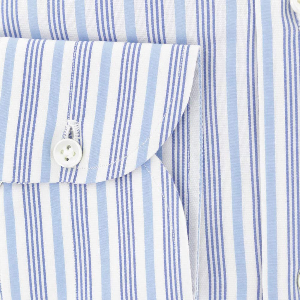 Slim Fit Cotton Dress Shirt for Men - Striped Button Down Spread Collar Formal Business Shirt - Perfect for Office, Wedding & Professional Events