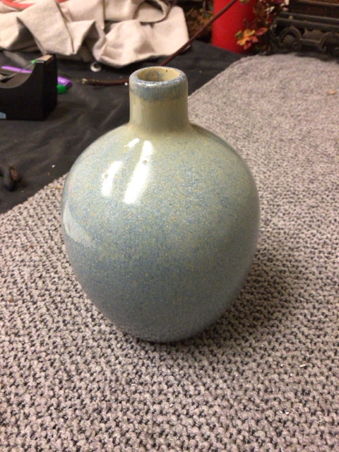 5 5/8 Inch Small Blue Ceramic Decorative Vase - Handcrafted Home Decor for Living Room, Bedroom & Office Centerpiece