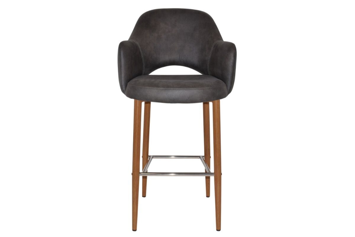 EZ Hospitality Avalon Stool with Arms - Light Oak Finish - 750mm Seat Height - Perfect for Kitchen Islands, Bars & Commercial Settings