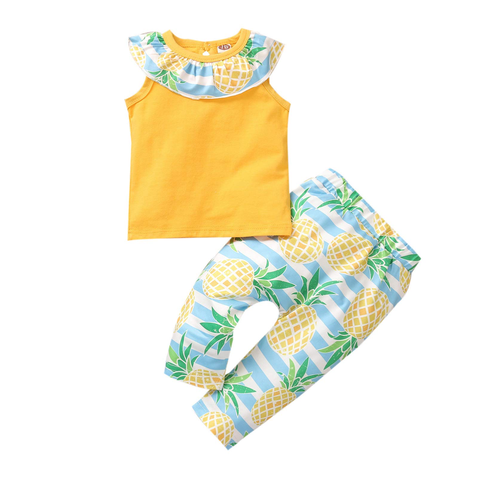 Stylish Sleeveless Solid Color Vest Tops & Floral Pants Set for Baby Girls - Newborn Infant Toddler Outfit for Summer Playdates & Photo Shoots