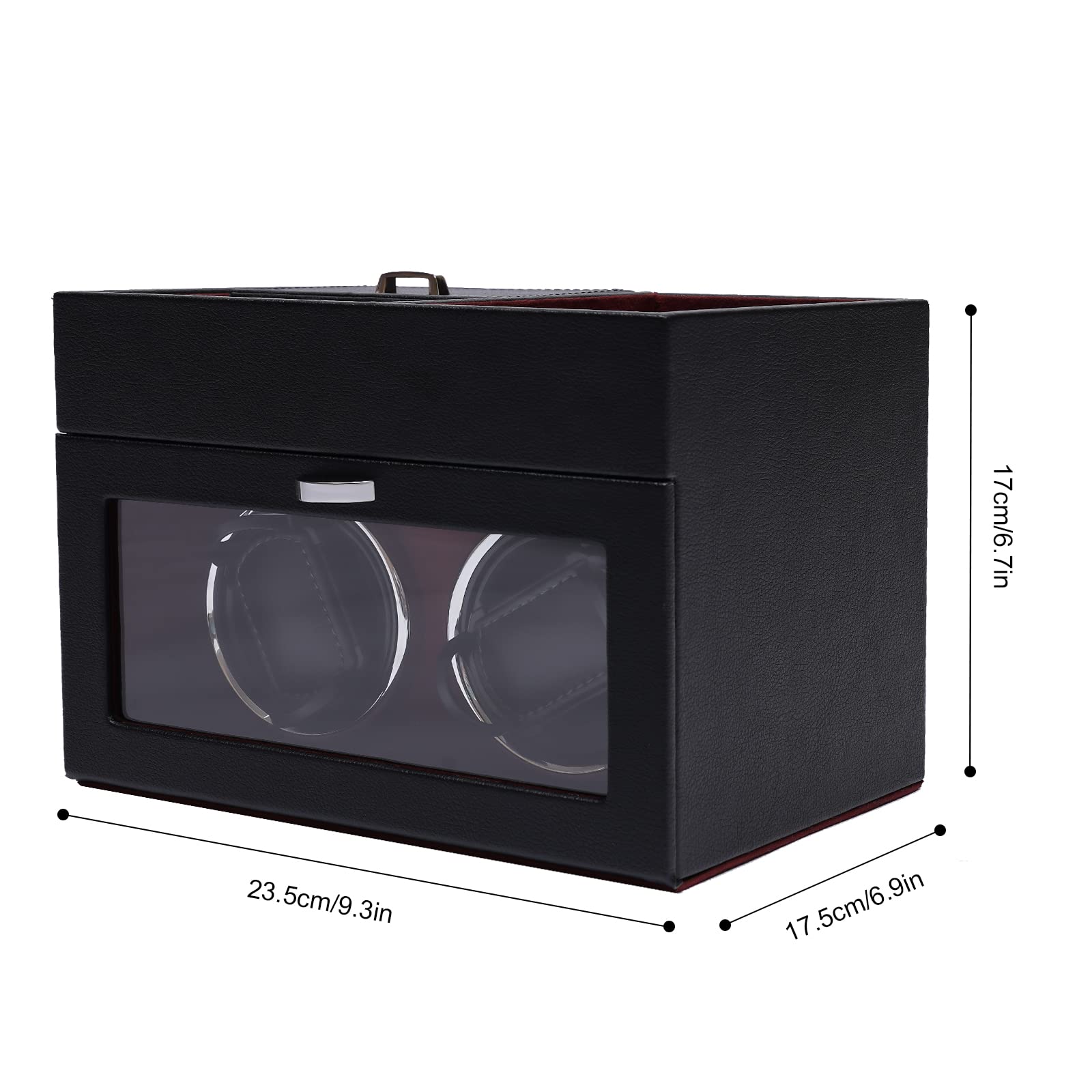 Premium SHZICMY Automatic Watch Winder Box - Dual Watch Storage with [Upgraded] Flexible Pillows, Jewelry Storage & Super Quiet Motor | LED Display & Velvet Lining (Red) | Perfect for Watch Collectors & Luxury Watch Maintenance at Home/Office