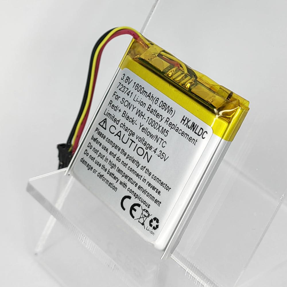 Sony WH-1000XM5 Replacement Battery 3.8V 1600mAh Lithium-ion - Compatible with WH1000XM5 Bluetooth Wireless Noise Canceling Headphones - Perfect for Travel, Work, and Music Listening