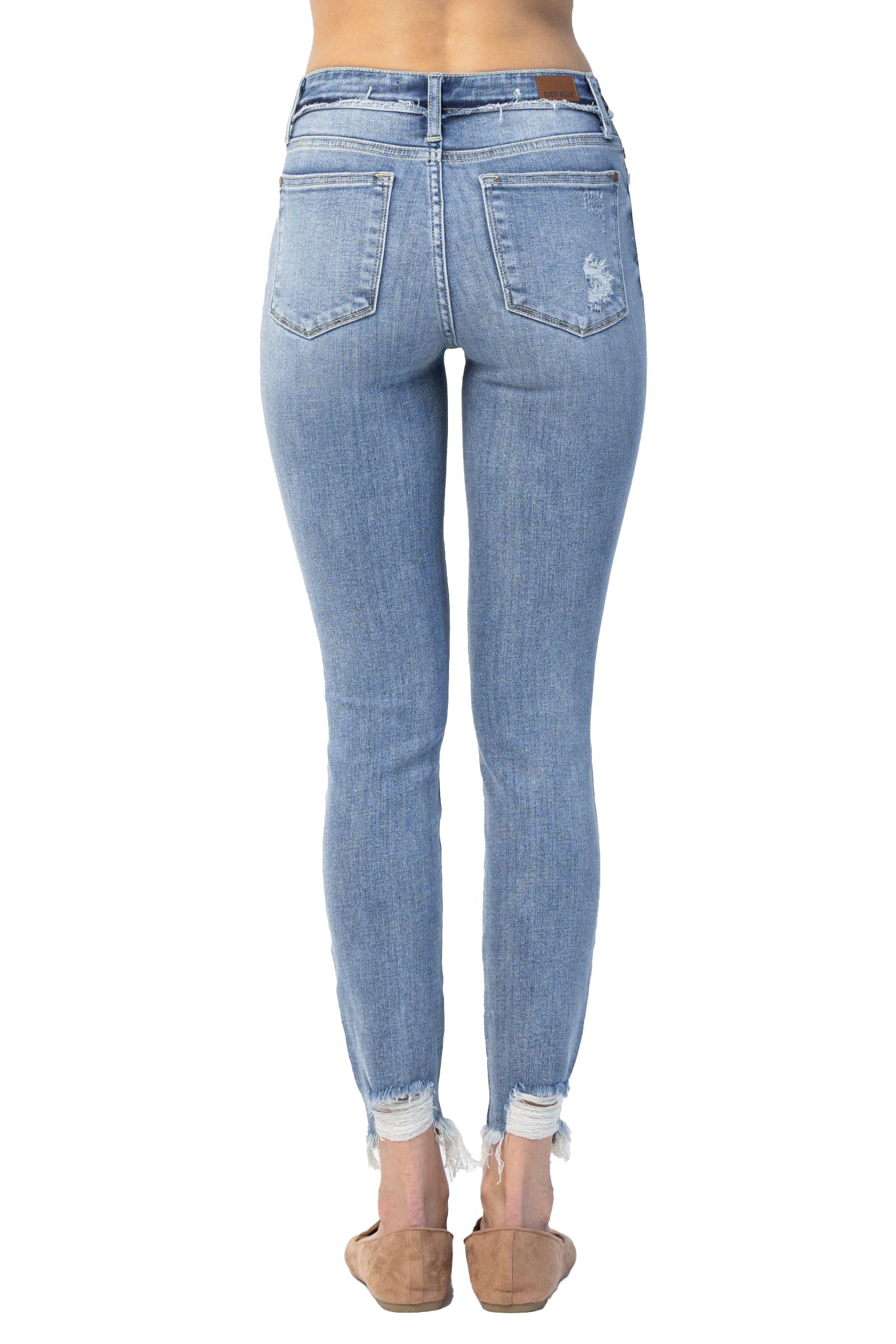 Judy Blue Women's Mid-Rise Stretch Skinny Jeans with Comfort Waistband - Perfect for Casual Wear, Office & Night Out