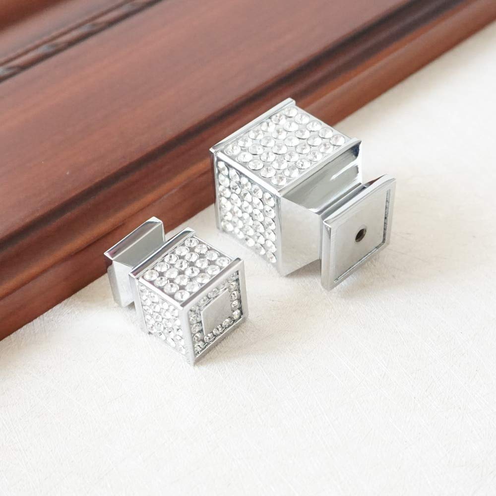 Crystal Silver Clear Dresser Pulls Knob - 5