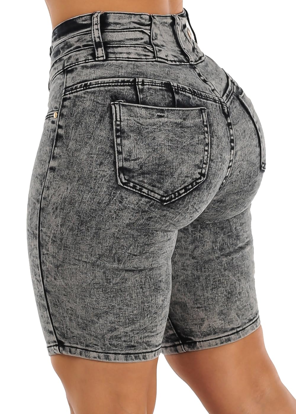 Women's Butt Lifting Bermuda Shorts - High Waist Stretch Denim Biker Shorts for Workout & Casual Wear | Perfect for Gym, Running, Yoga & Everyday Outfits