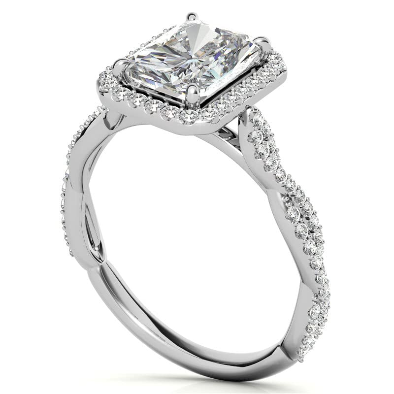 4.75 Carat Radiant Cut Moissanite Engagement Ring for Women - Wedding Band, Anniversary Promise Ring, Bridal Jewelry with Cathedral Silver Setting - Perfect for Proposals, Weddings & Special Occasions