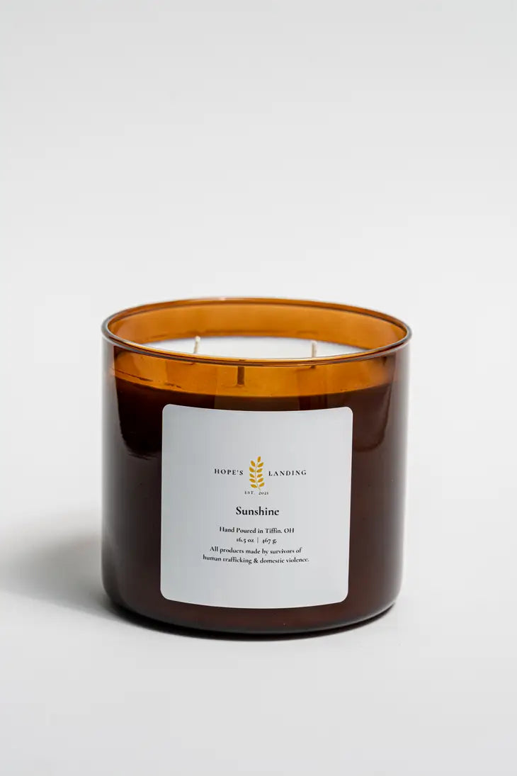 Hope's Landing Sunshine Scented Candle - Natural Soy Wax for Home Relaxation, Gifts & Aromatherapy - Perfect for Living Room, Bedroom and Spa