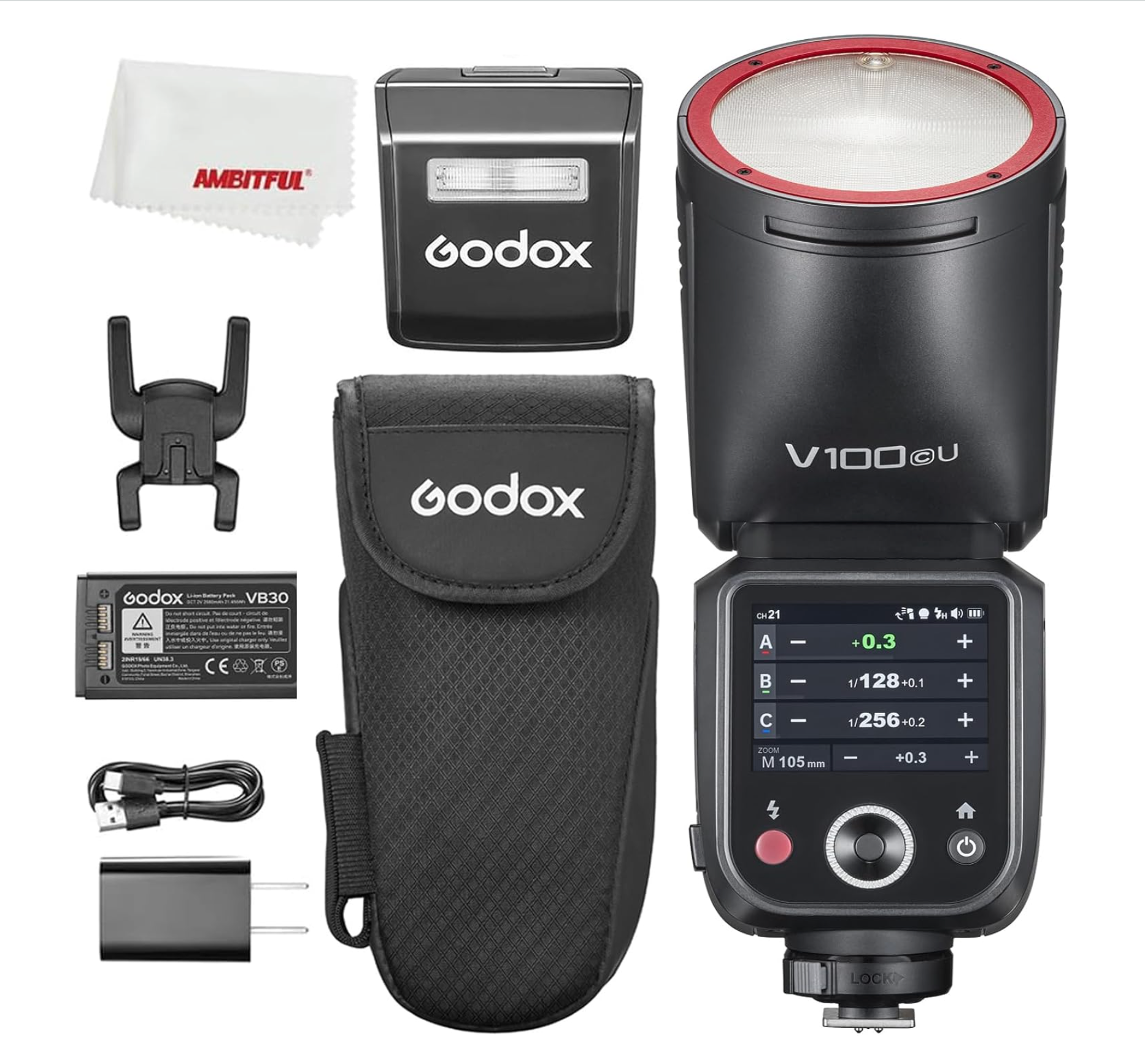 Godox V100 Flash Speedlite for Nikon DSLR Cameras - USA Version | Professional Photography Lighting for Portraits, Events & Studio Shoots