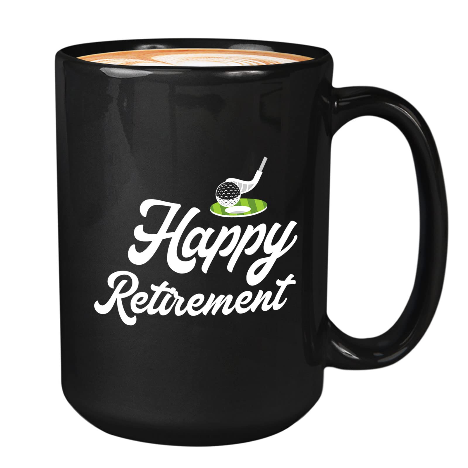 Bubble Hugs 15oz Black Golf Coffee Mug - Perfect Gift for Golf Lovers, Retirement, Father's Day & Coaches - Great for Golf Courses, Office Use & Home Decor