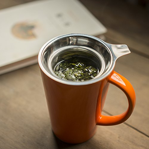 Premium Stainless Steel Extra Fine Mesh Tea Infuser - Large Capacity Loose Leaf Tea & Coffee Strainer with Hanging Handle - Easy Clean Tea Steeper for Teapots, Mugs & Cups - Perfect for Home, Office or Travel Use