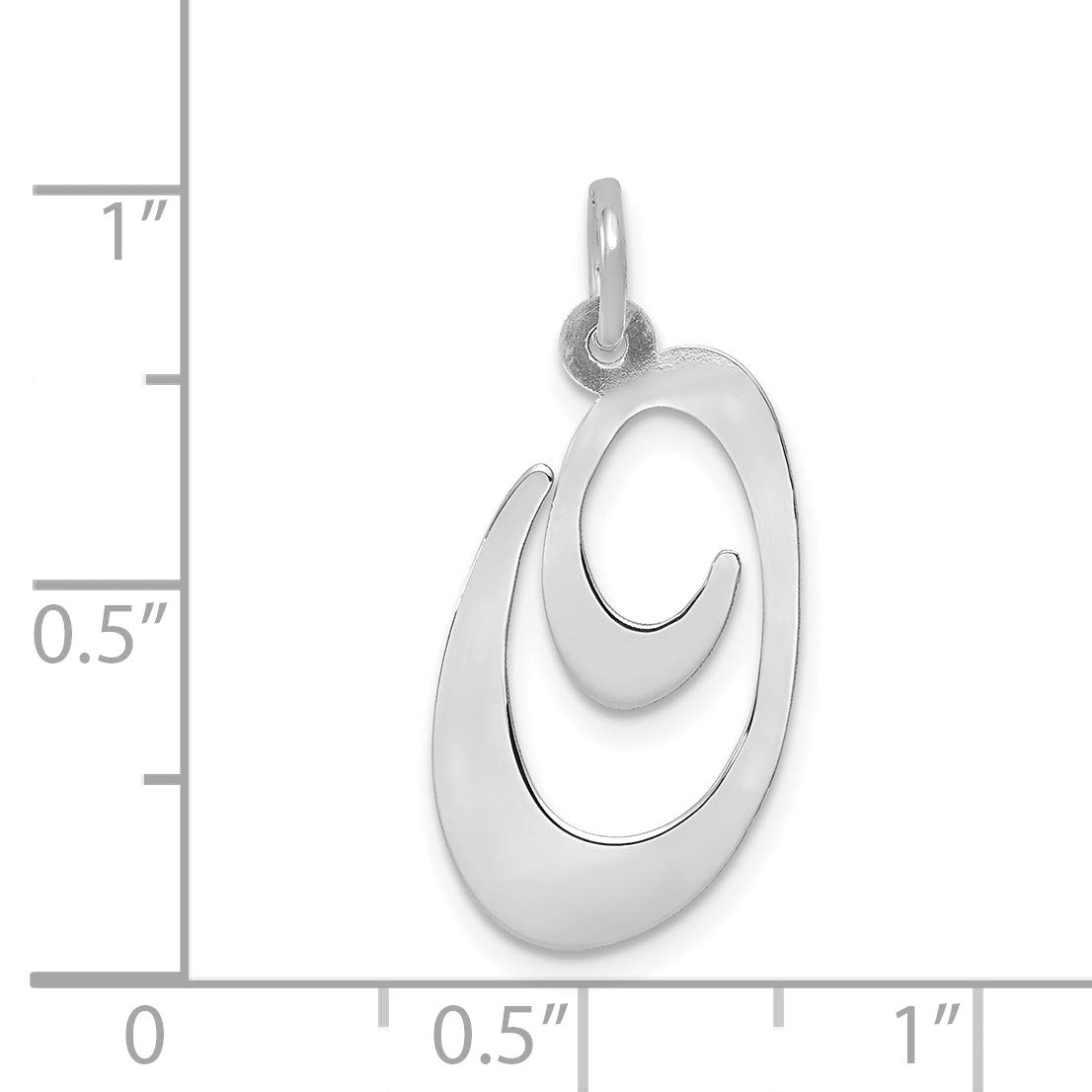 14K White Gold Large Fancy Script Letter O Initial Charm Pendant 22x17-25mm - Personalized Jewelry Gift for Women, Perfect for Necklaces & Bracelets