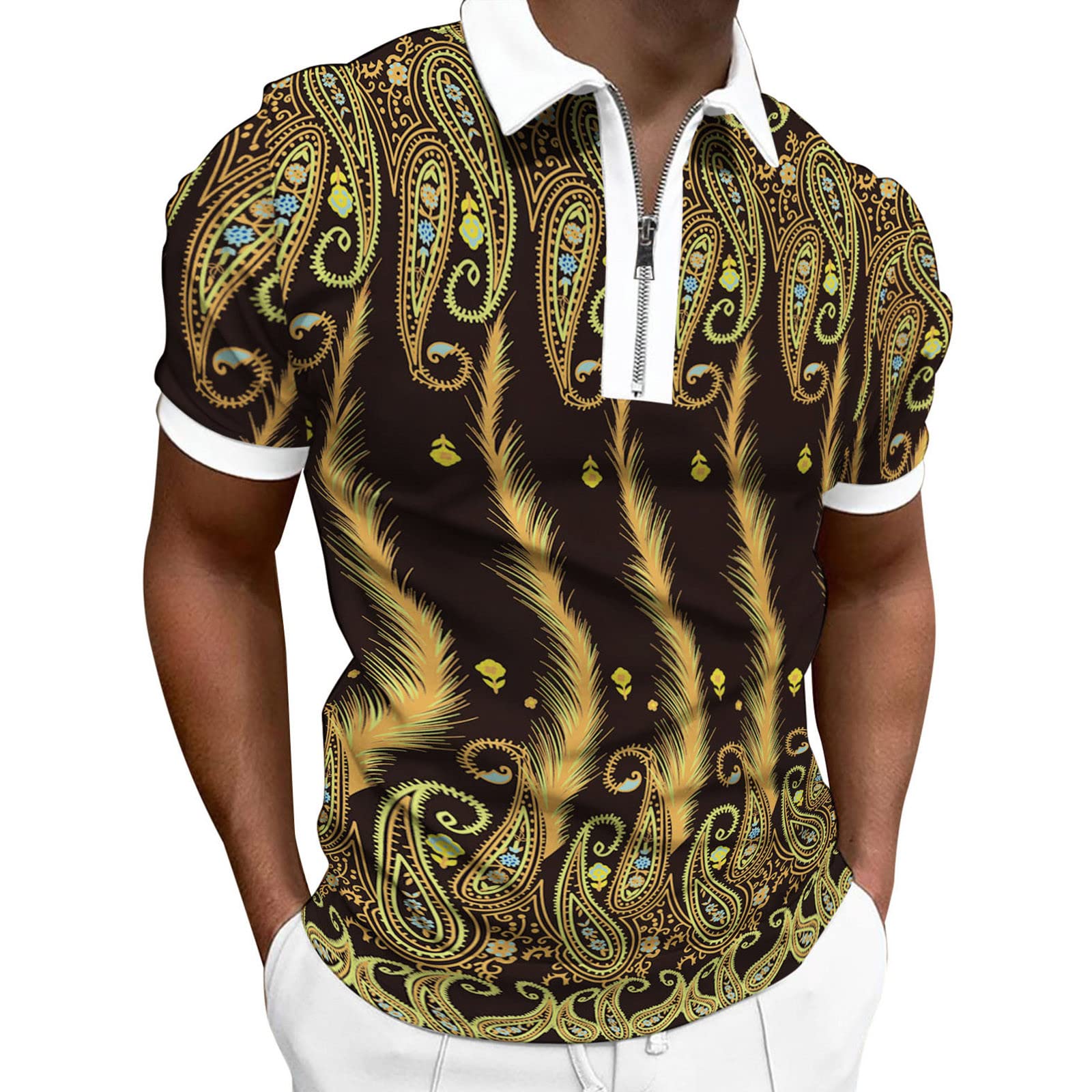 Premium Men's Fashion T-Shirts & Short Sleeve Tops - Breathable Summer Casual Shirts with Lapel Zipper Design | Trendy Streetwear for Spring/Summer Outfits, Gym, Travel & Daily Wear