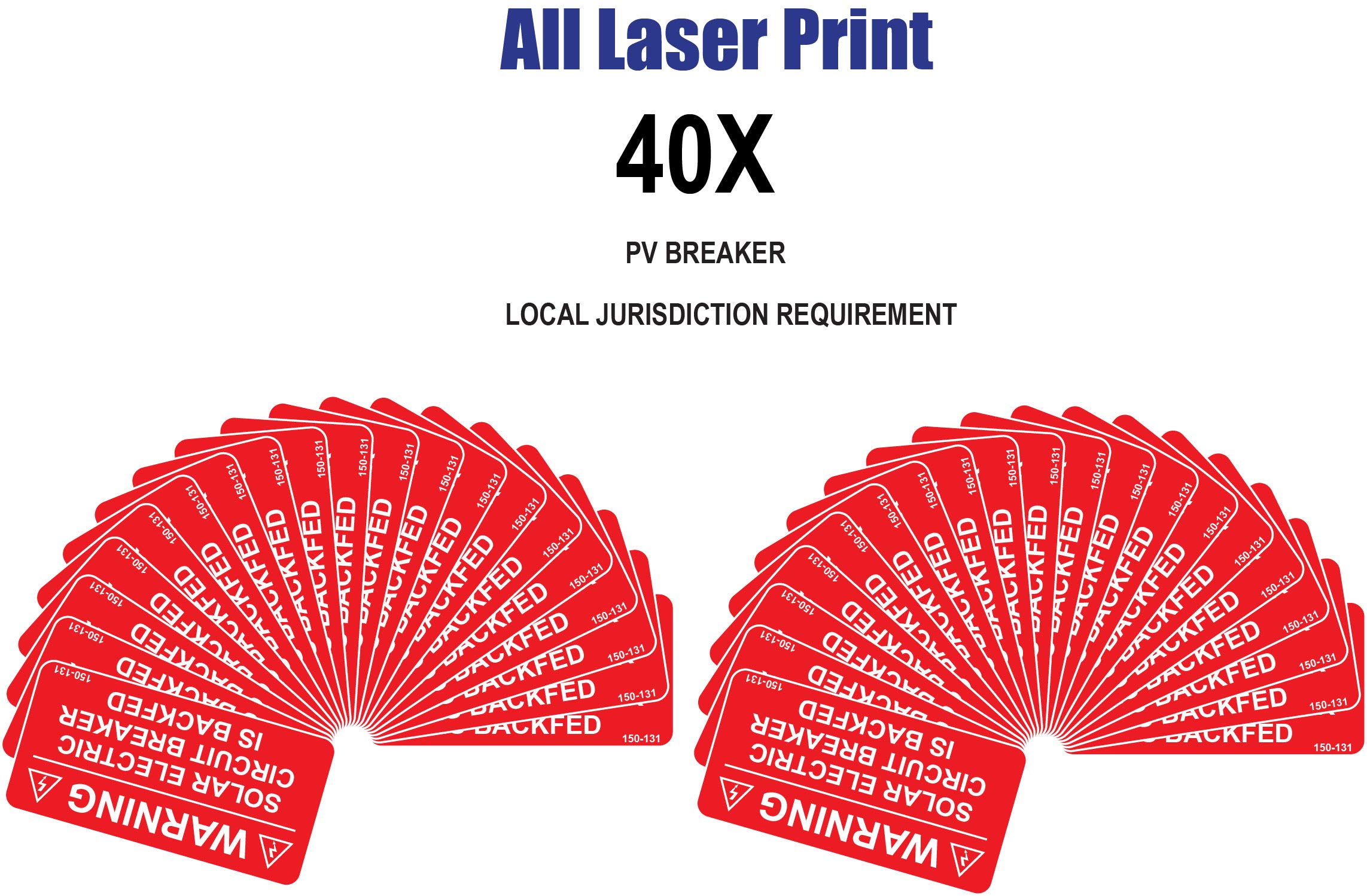 40X Solar Warning Labels - 2