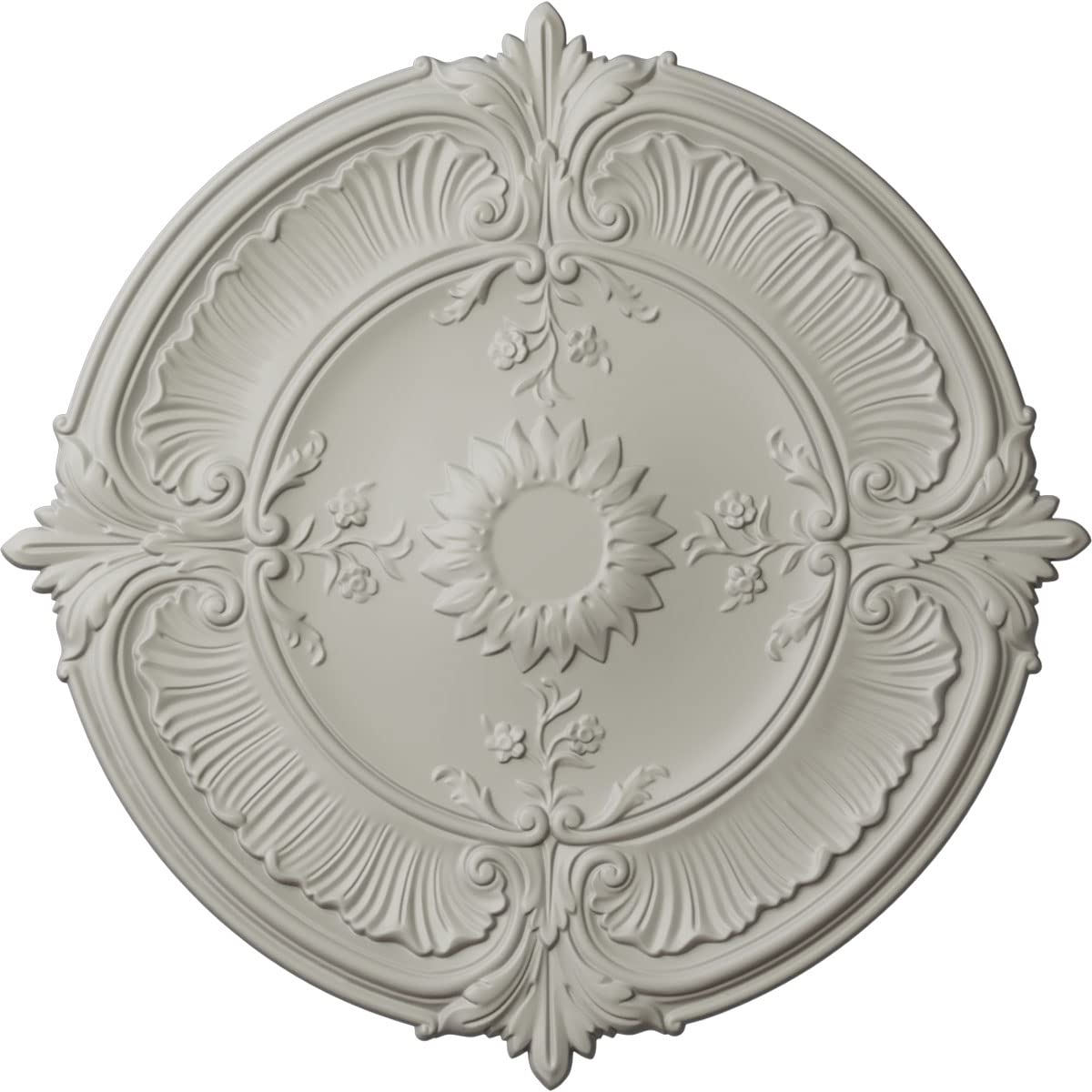 Ekena Millwork CM30ATPCF 30-Inch Attica Acanthus Leaf Ceiling Medallion - Hand-Painted Cream Finish, Fits 3.25