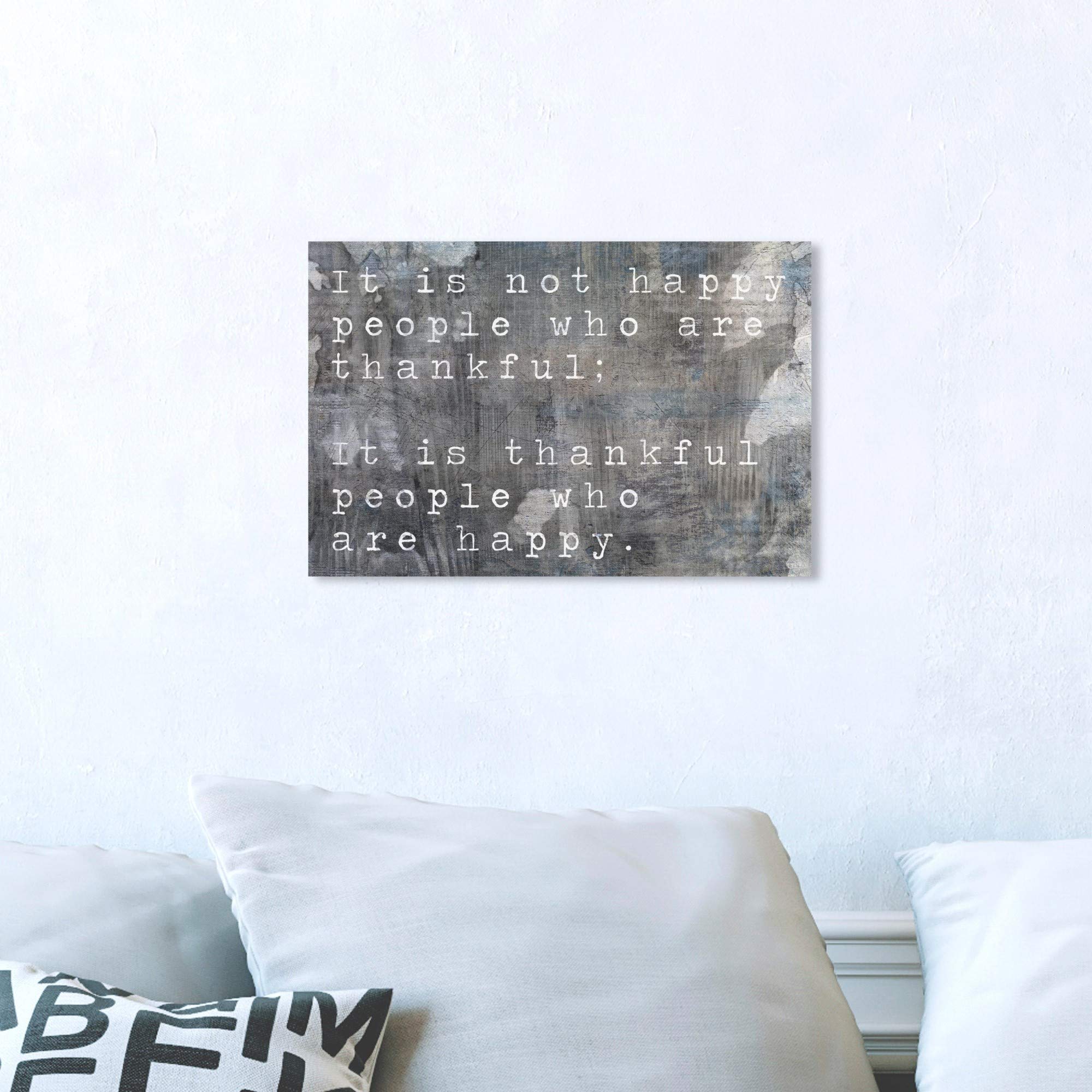 Happy People Wall Art Canvas Print - 15x10 Inch Gray Typography Quote Home Decor by Oliver Gal Artist Co. - Perfect for Living Room, Bedroom & Office Inspiration