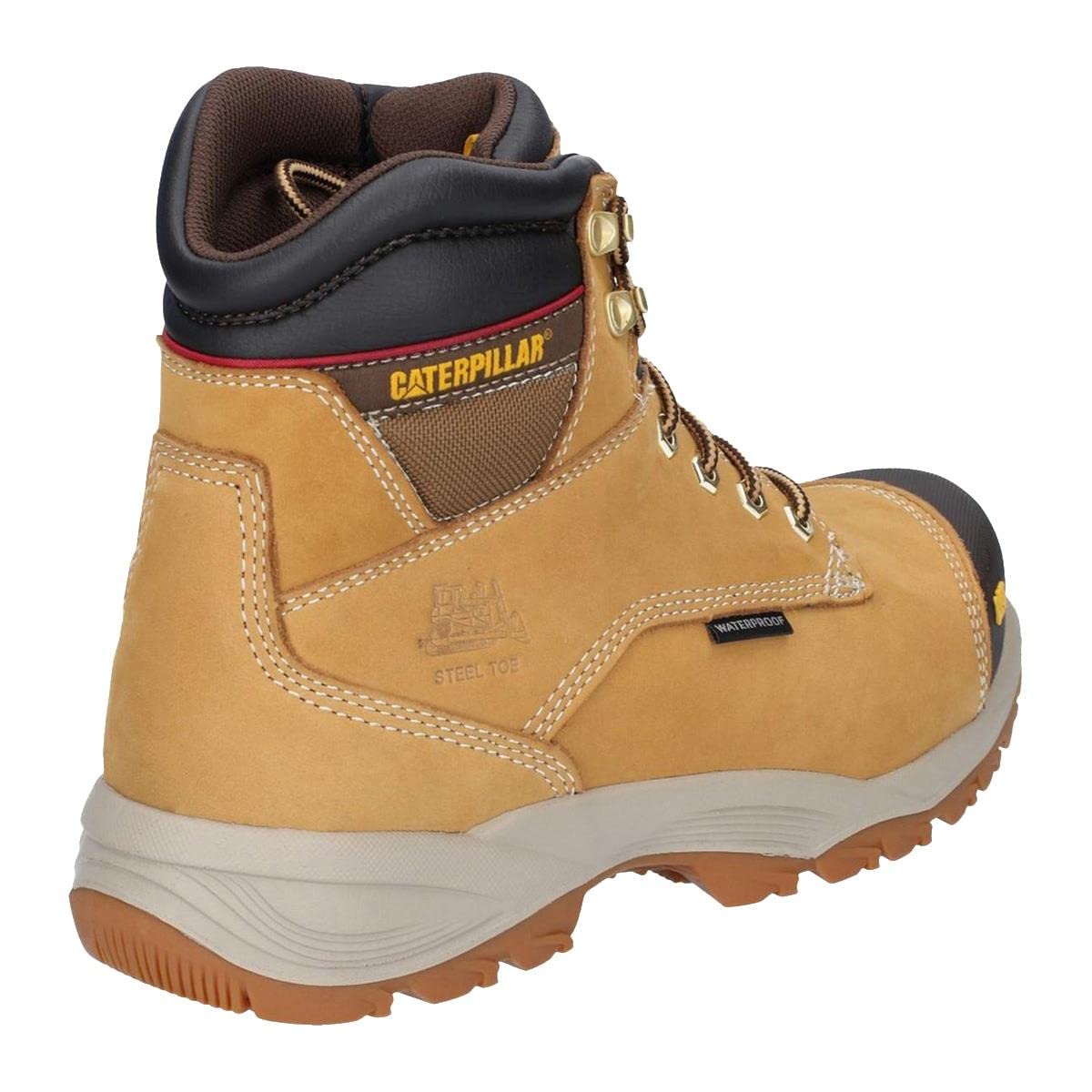 CAT Safety Footwear Spiro Lace-Up Work Boots - Brown Steel Toe Construction Shoes for Men | Ideal for Construction Sites, Warehouse Work & Industrial Safety