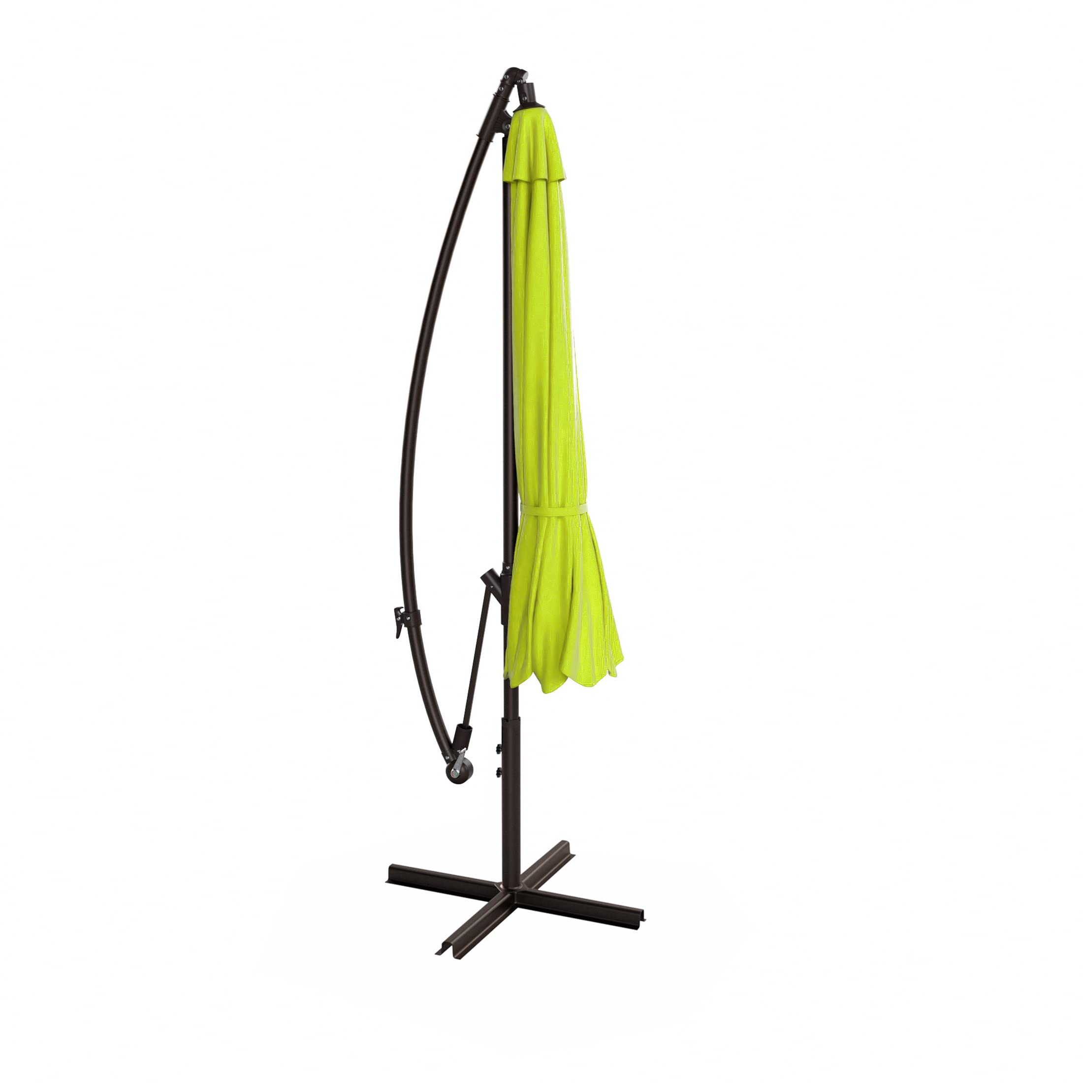 WO Home Furniture 10ft Outdoor Patio Cantilever Umbrella with Stand - 2 Piece Hanging Shade Kit for Backyard, Poolside, and Garden Relaxation