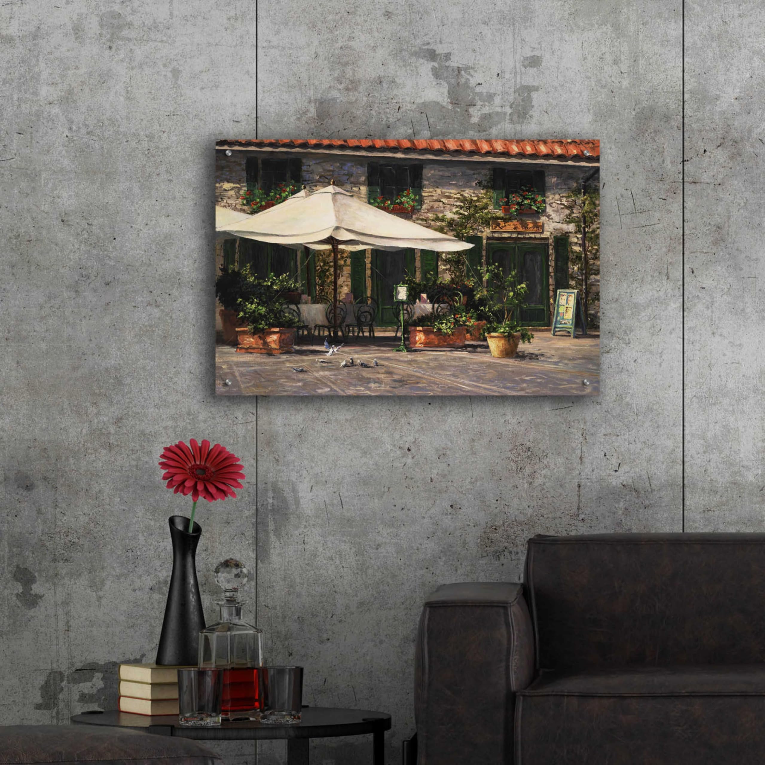 Epic Art 'Ristorante Il Pozzo' by Art Fronckowiak - 36x24 Inch Acrylic Glass Wall Painting - Modern Home & Office Decor - Perfect for Dining Rooms, Living Rooms & Galleries