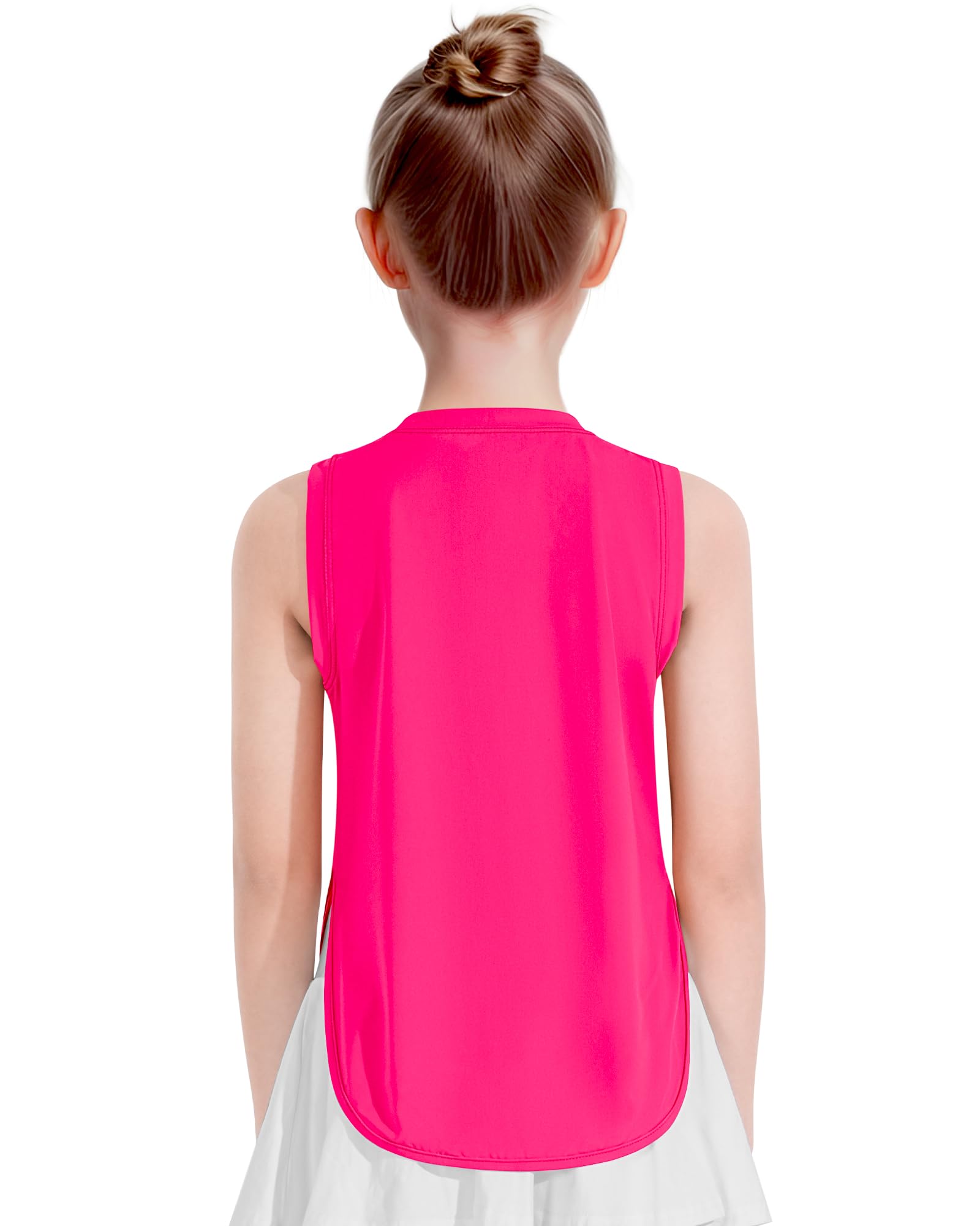 JOCMIC Girls Tank Tops - Quick Dry Sleeveless Athletic Shirts for Kids, Perfect for Dancewear, Running, Gymnastics & Sports Training | Lightweight & Breathable Workout Tops for Active Girls